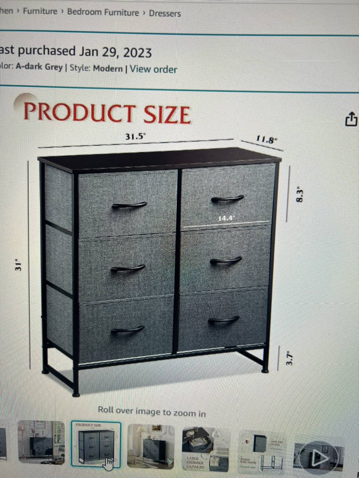 Fabric Dresser - Dark Gray - photo 3