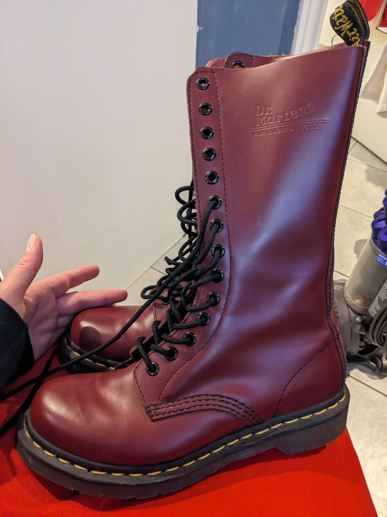 brand new cherry doc martens size 7 women thumbnail
