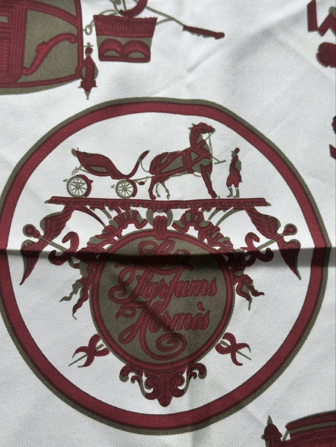 HERMÈS Paris Les Parfumes 100% Silk Twill Square Scarf 16.5" image indicator(6)