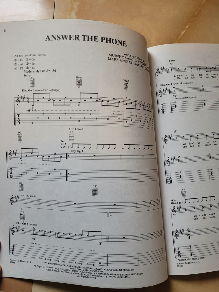 "NEW" Authentic Guitar Tab Edition🎸Sugar Ray Musical note books📚 image indicator(4)