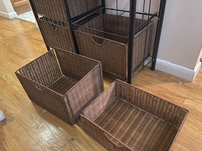 Southern Enterprises Wicker Storage Baskets with Metal Frame - photo 2