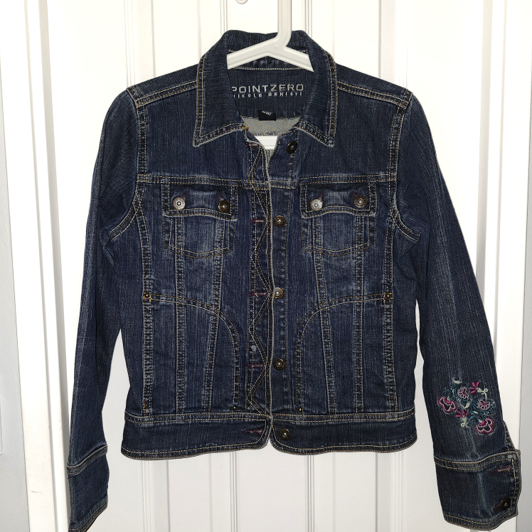 POINT ZERO DENIM JACKET with EMBROIDERED FLOWERS image indicator(2)