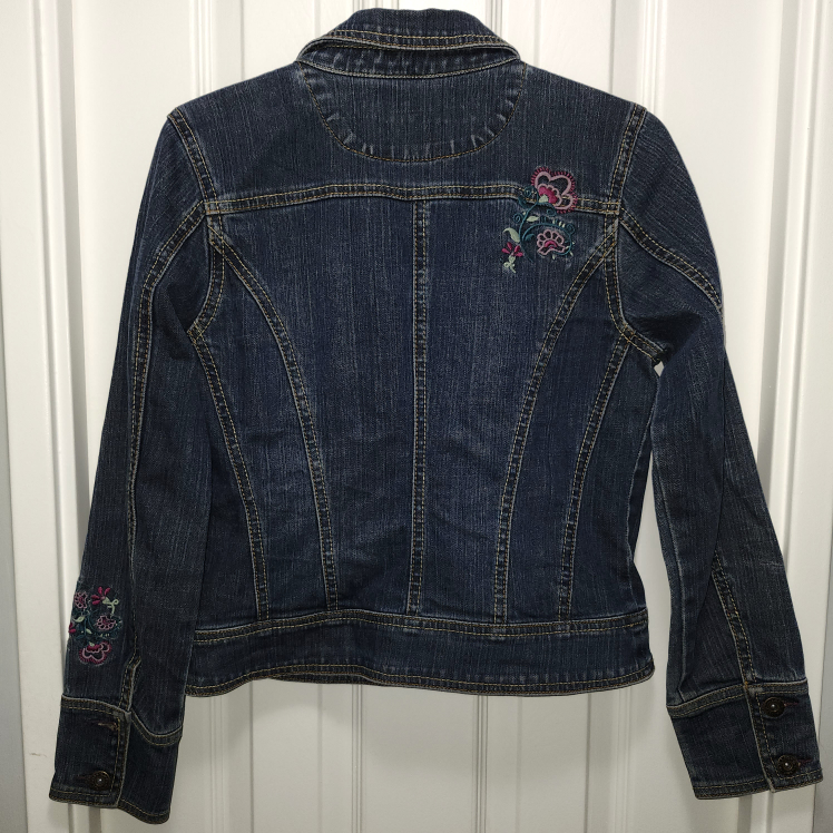 POINT ZERO DENIM JACKET with EMBROIDERED FLOWERS image indicator(3)
