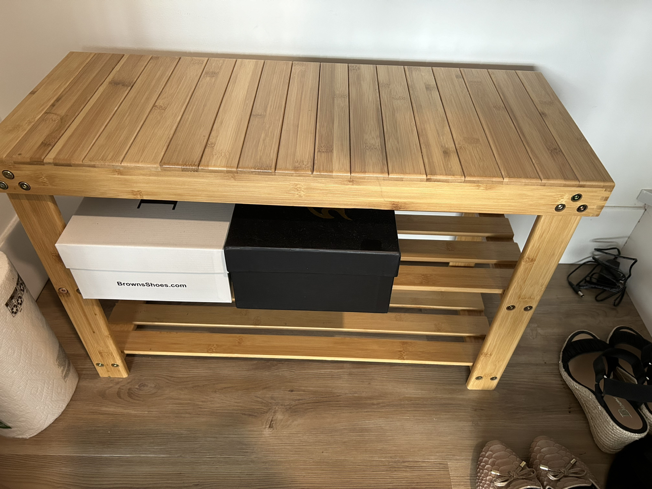 Bamboo Shoe Rack Bench thumbnail