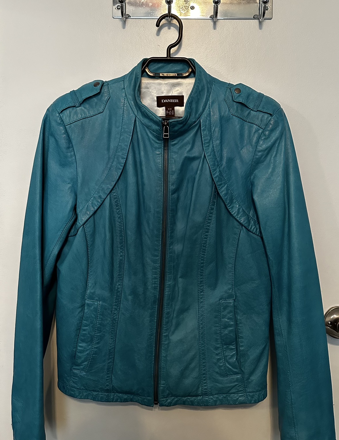 Danier Blue Leather Jacket