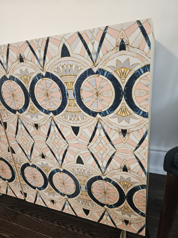 Art-Déco Mosaic Wooden Cabinet - photo 3
