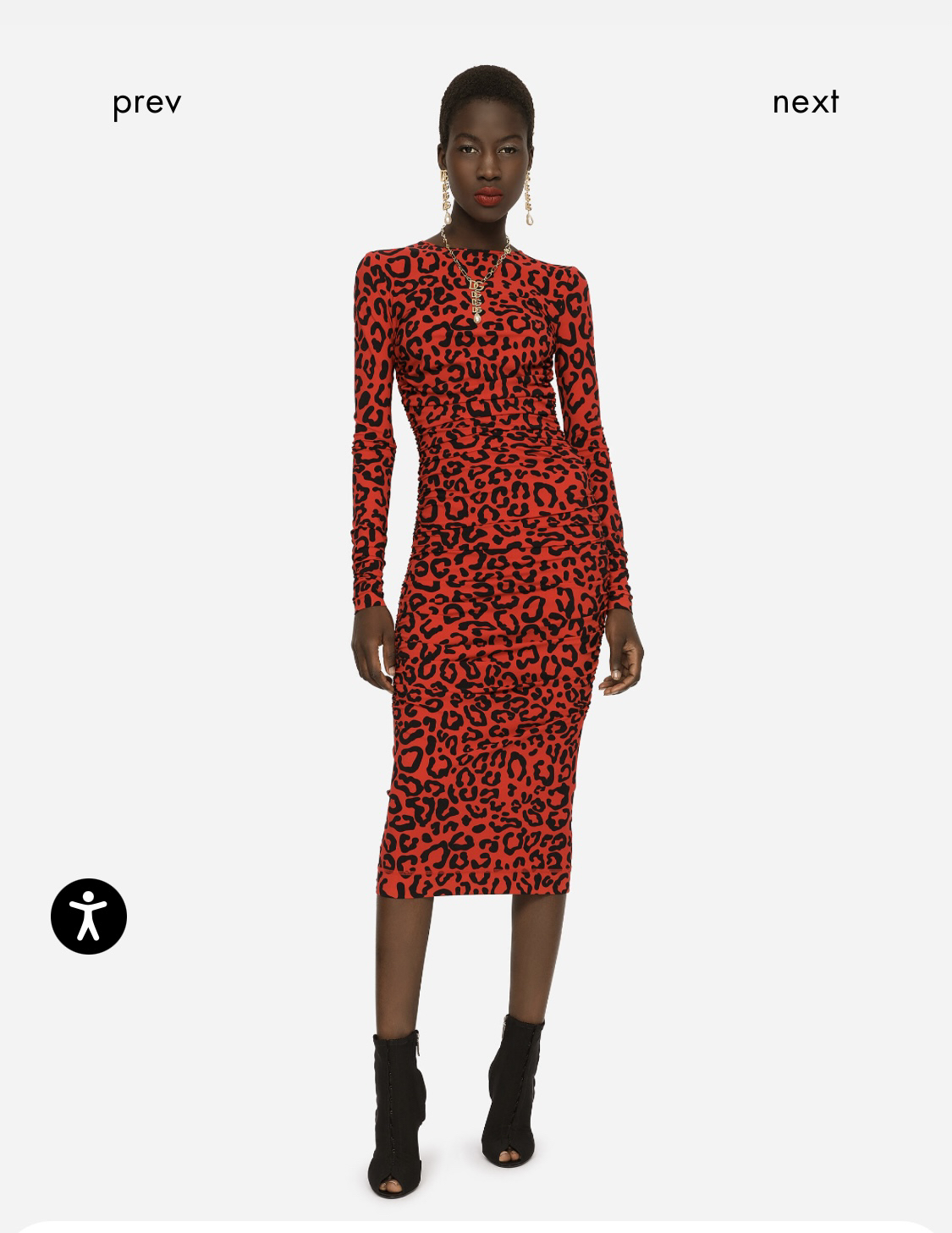 Dolce & Gabbana Leopard-print jersey calf-length dress - Size: 6 image indicator(3)