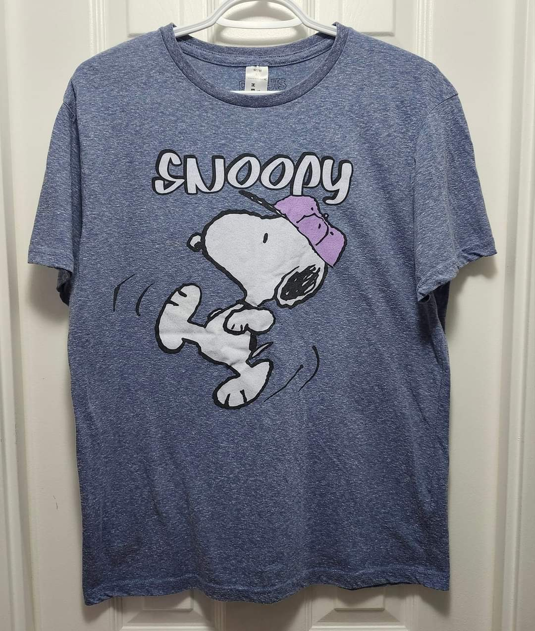 SNOOPY Heathered Soft Demin Blue T-Shirt. #M thumbnail