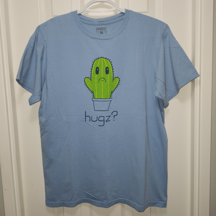 SNORG FUNNY T-SHIRTS. *CACTUS wants HUGZ* #M. thumbnail