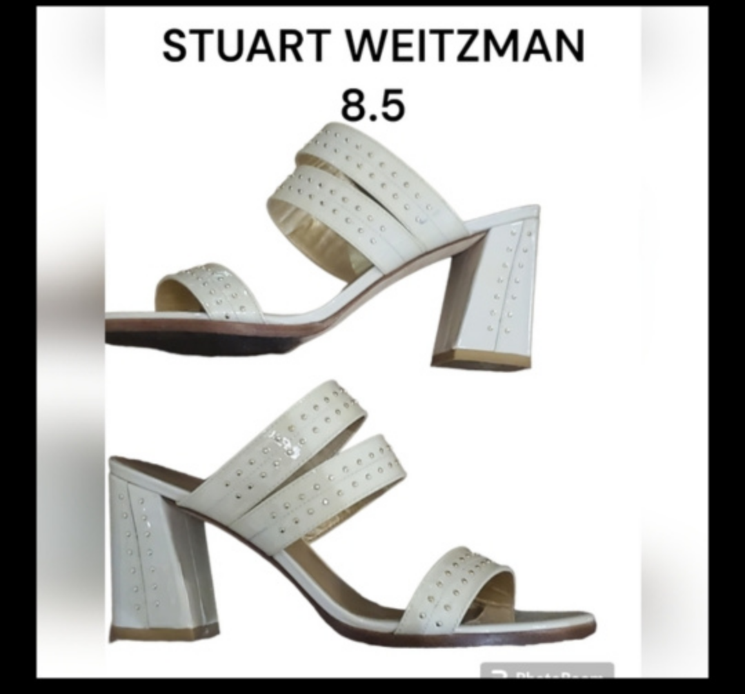 Stuart Weitzman Cream & Gold Sandals size 8.5 thumbnail