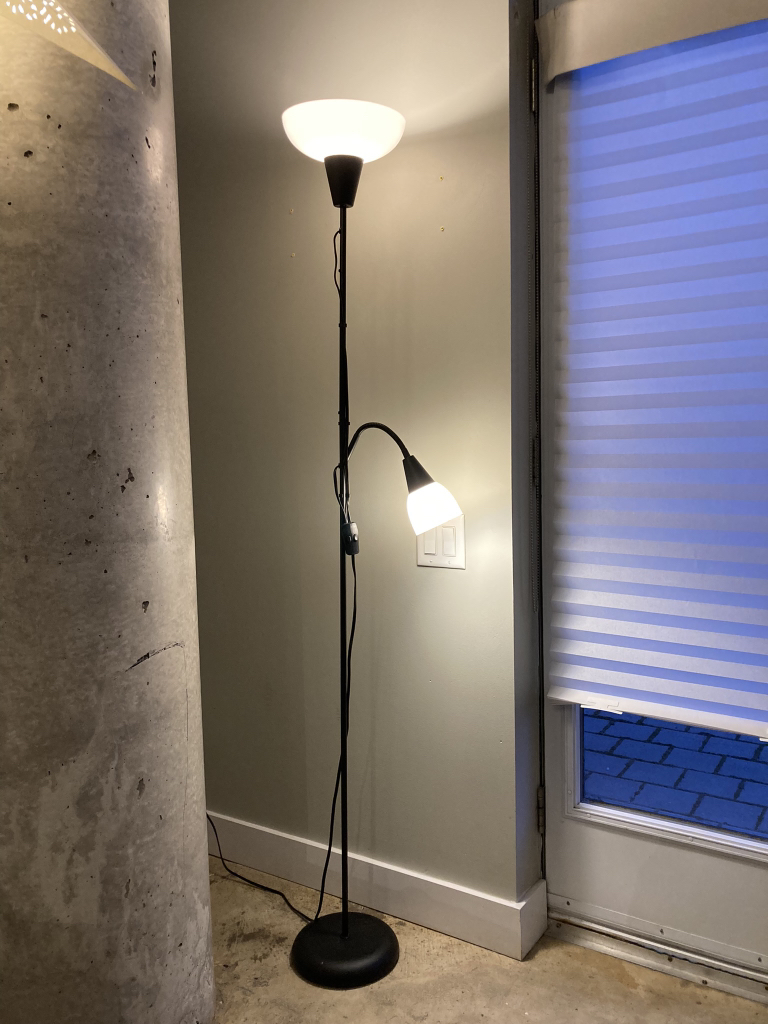 Ikea light with up-light and adjustable spot-light