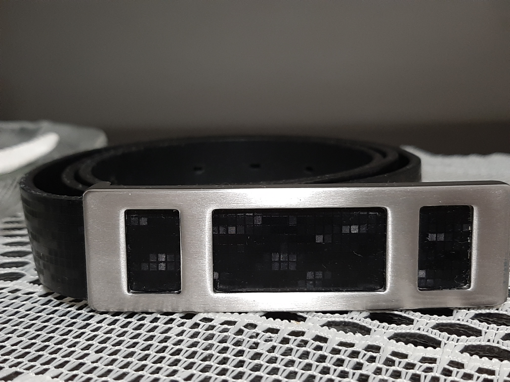 Leather Belt Silver/Black