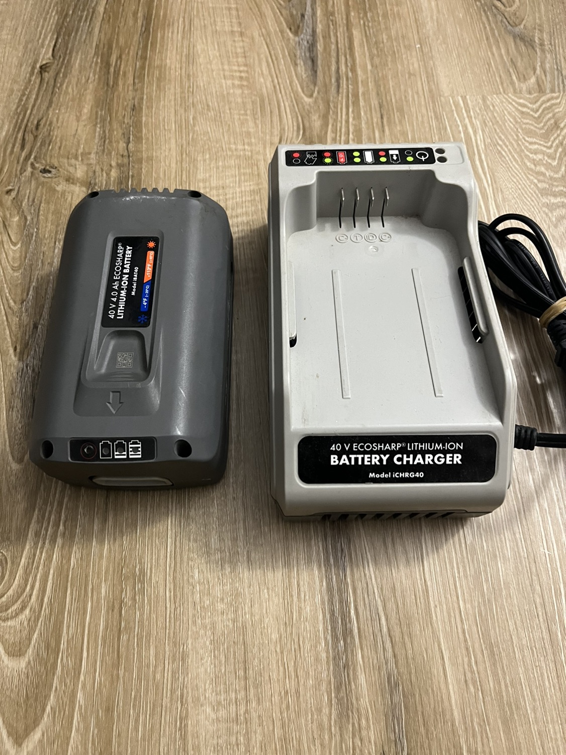 40v lithium ion battery and charger - Snow Joe Ecosharp thumbnail