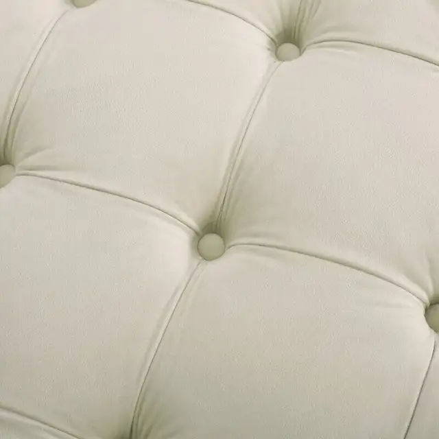 Brand New Cream Colour Velvet Round Ottoman. Still in box. $600. - photo 3