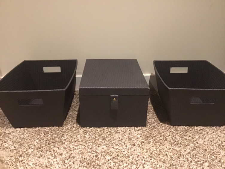 Three IKEA Seagrass woven storage containers thumbnail
