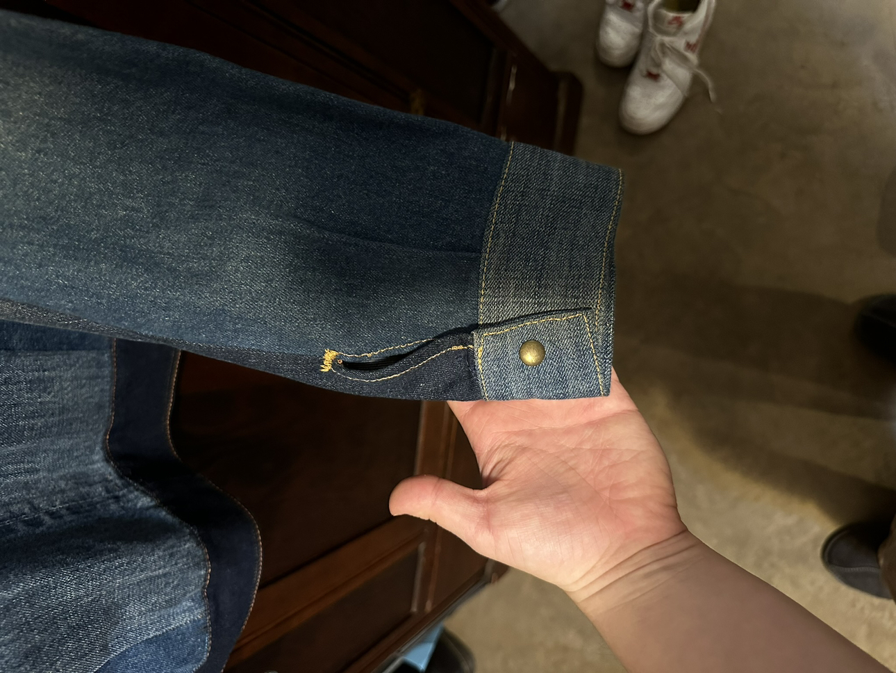 Cropped denim jacket - photo 3
