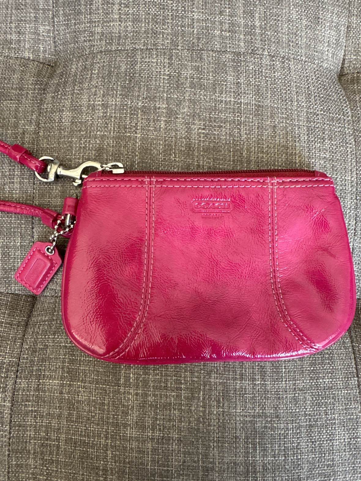 Coach Patent Leather Wristlet - Hot pinkish image indicator(2)