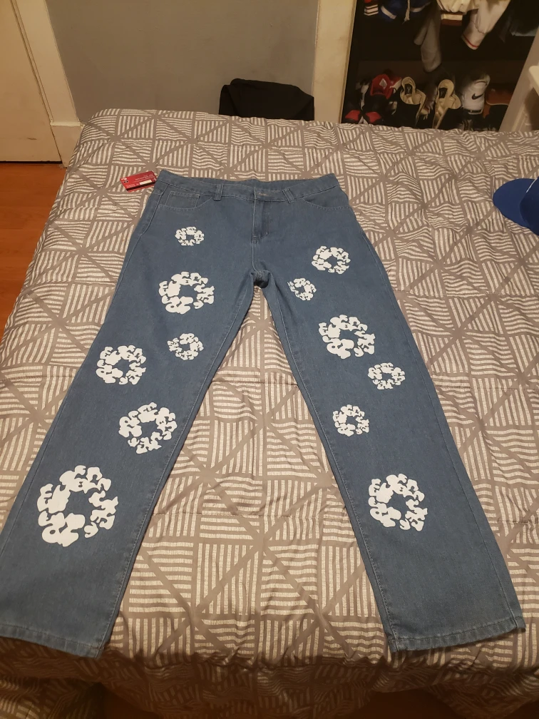 blue denim tear Jean waist size 34 - photo 2