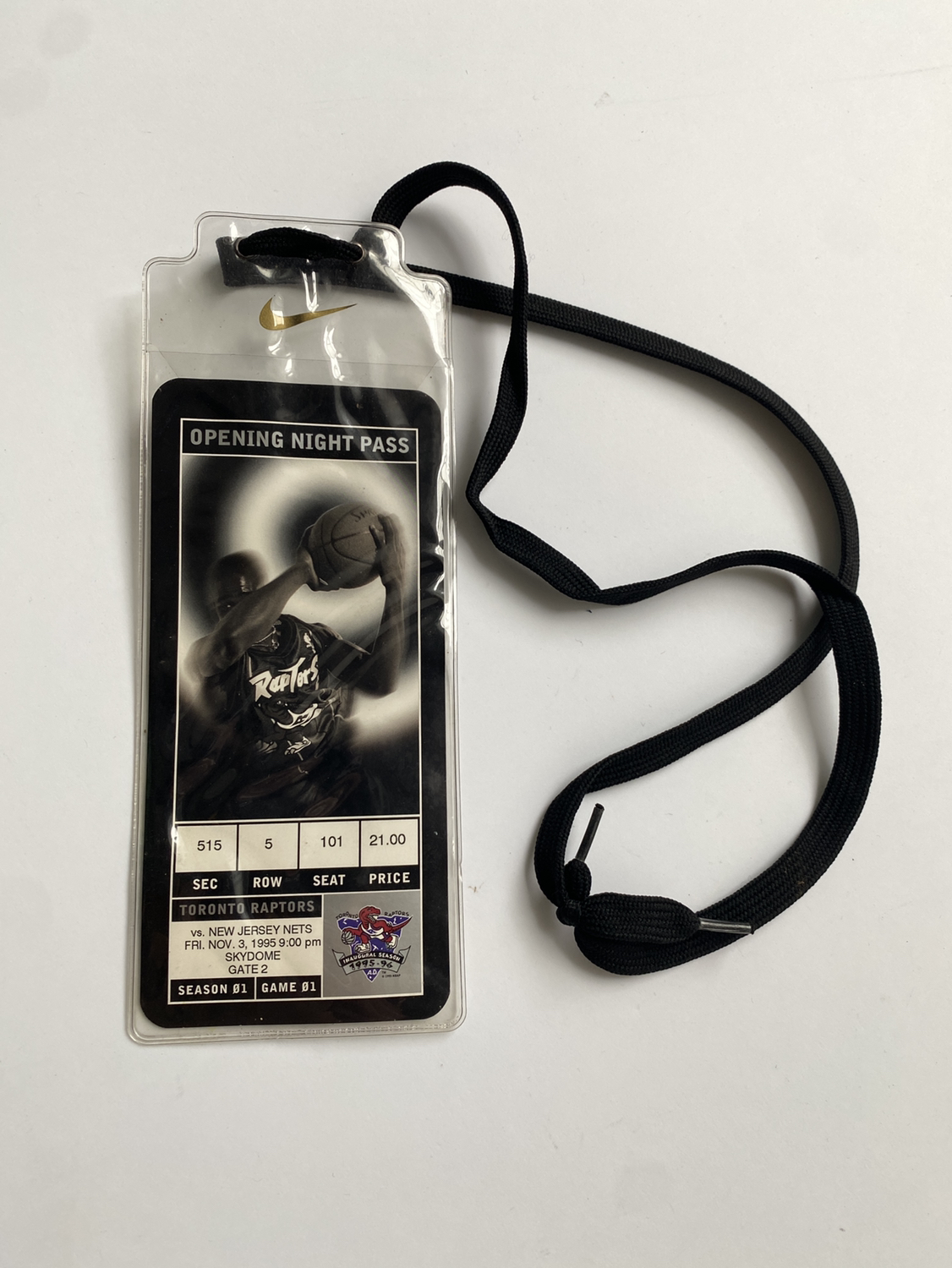 TORONTO RAPTORS First Ever Game ticket 1995 Opening Night