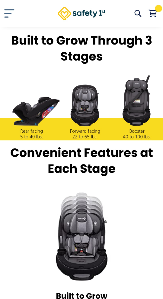 Safety First Grow and Go All-in-One Convertible Car Seat - photo 2