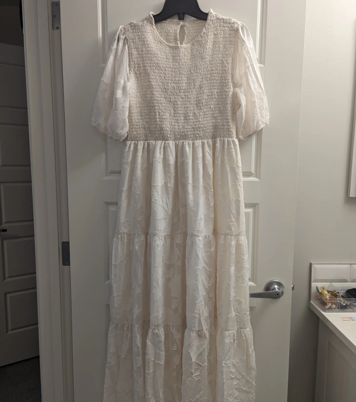 Bubble Sleeve Layered Chiffon Dress - photo 2