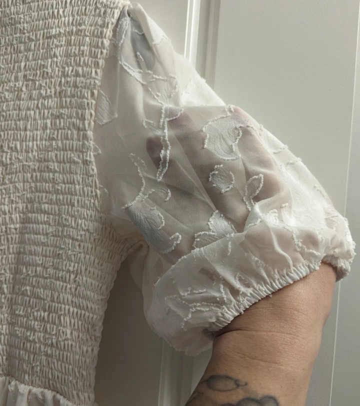 Bubble Sleeve Layered Chiffon Dress - photo 5