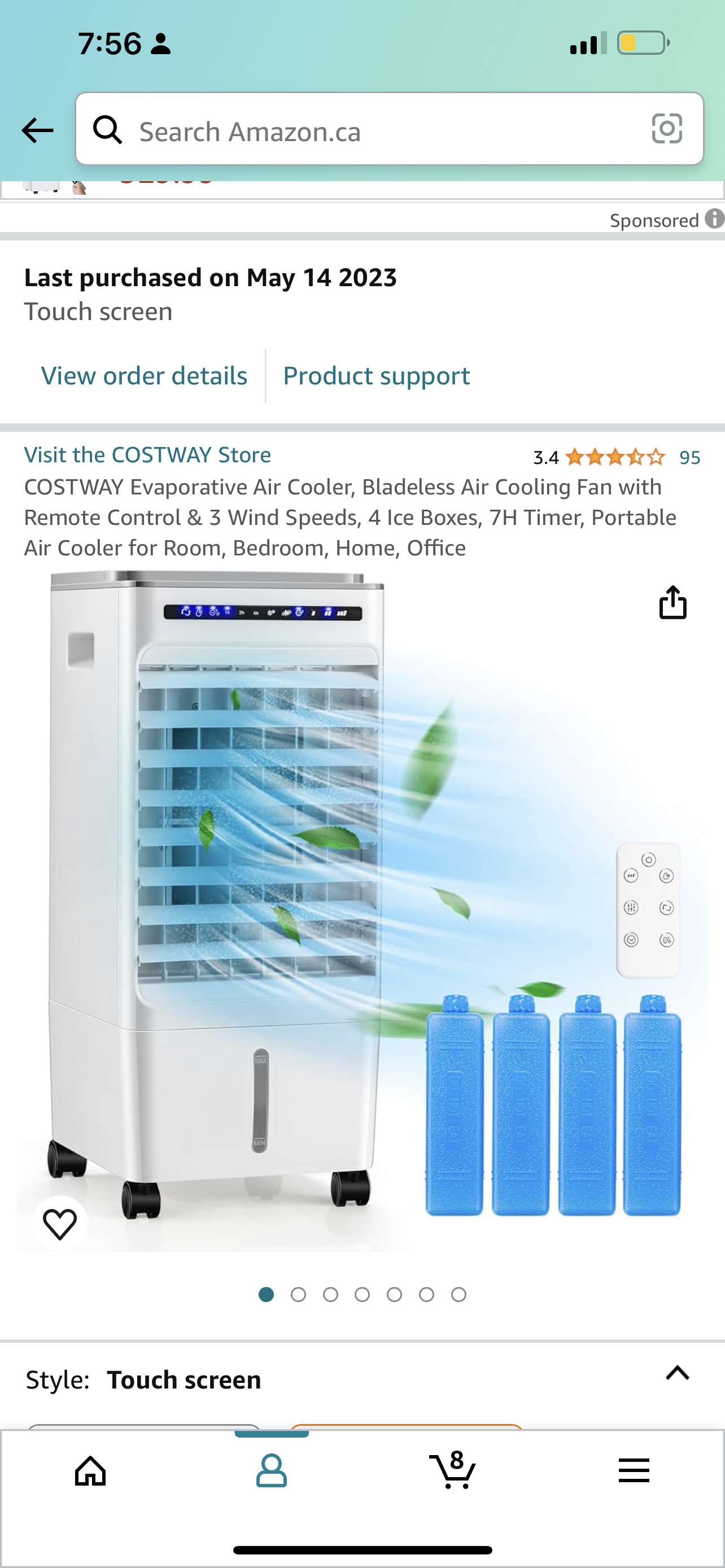 Costway Air cooler with remote thumbnail