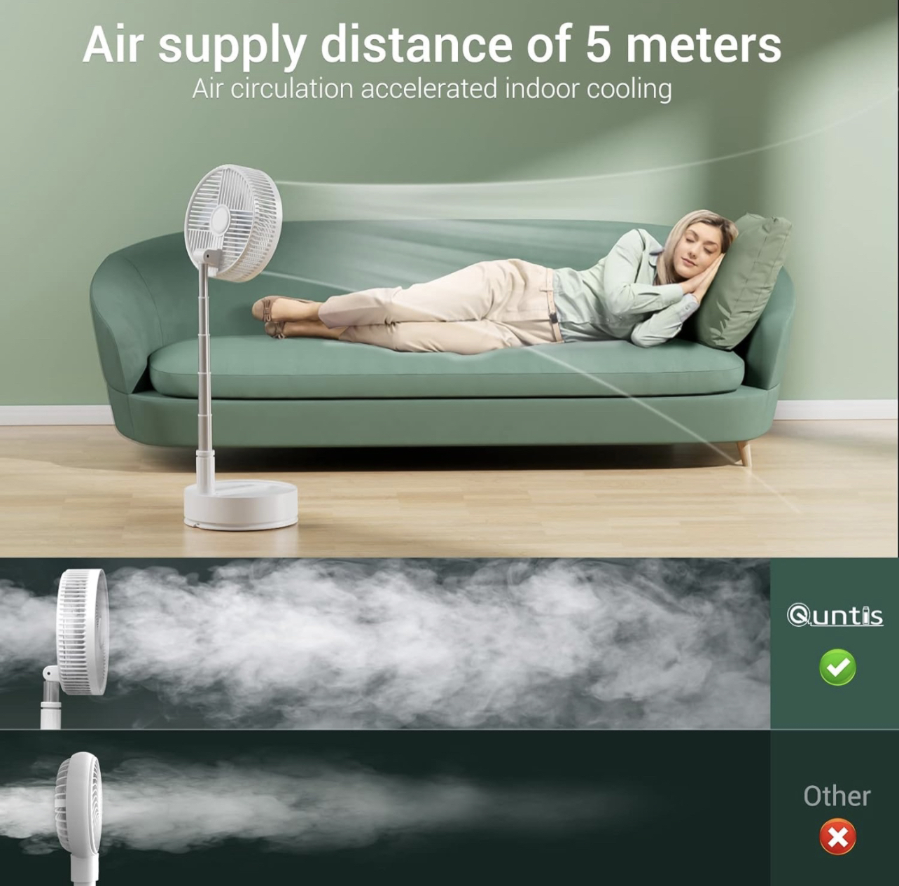 Foldable Floor Fan, Table Fan, Adjustable Wind Direction, BNIB image indicator(7)