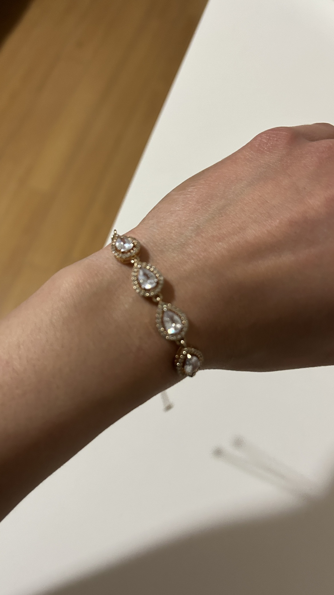 Rose gold pear cut zircon bracelet - photo 2