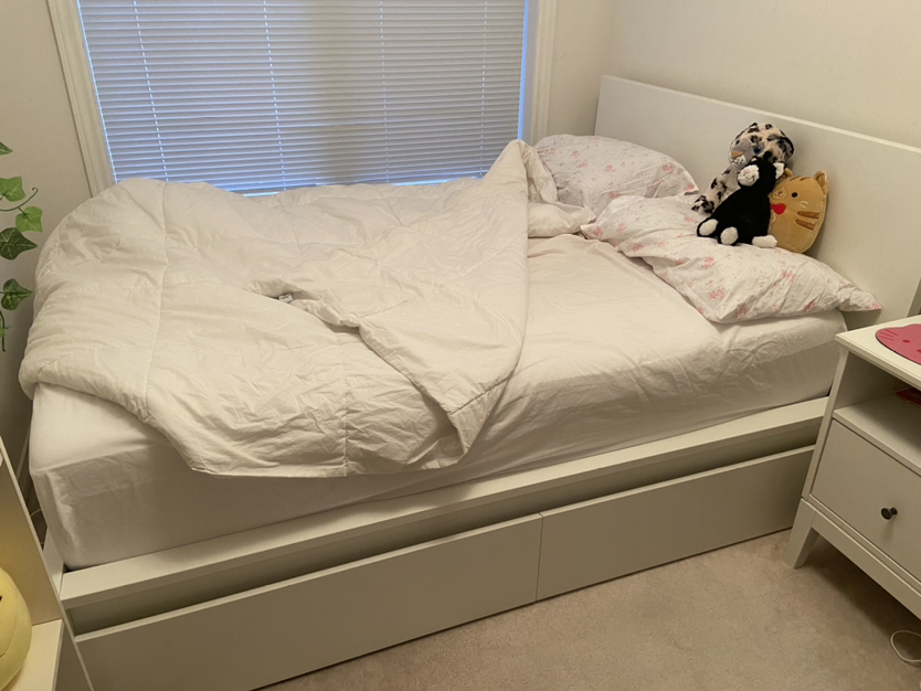 White Ikea Double Bed Frame thumbnail