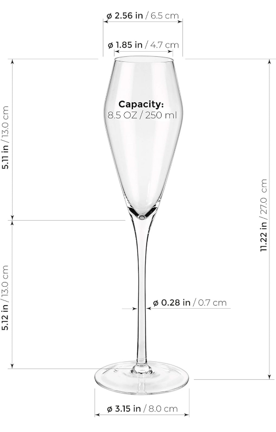 Champagne Crystal Glasses, Set of 5 - Hand Blown - photo 2