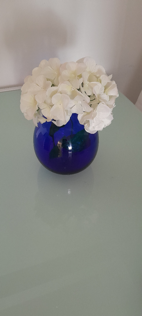 Gorgeous blue glass vase from Indigo