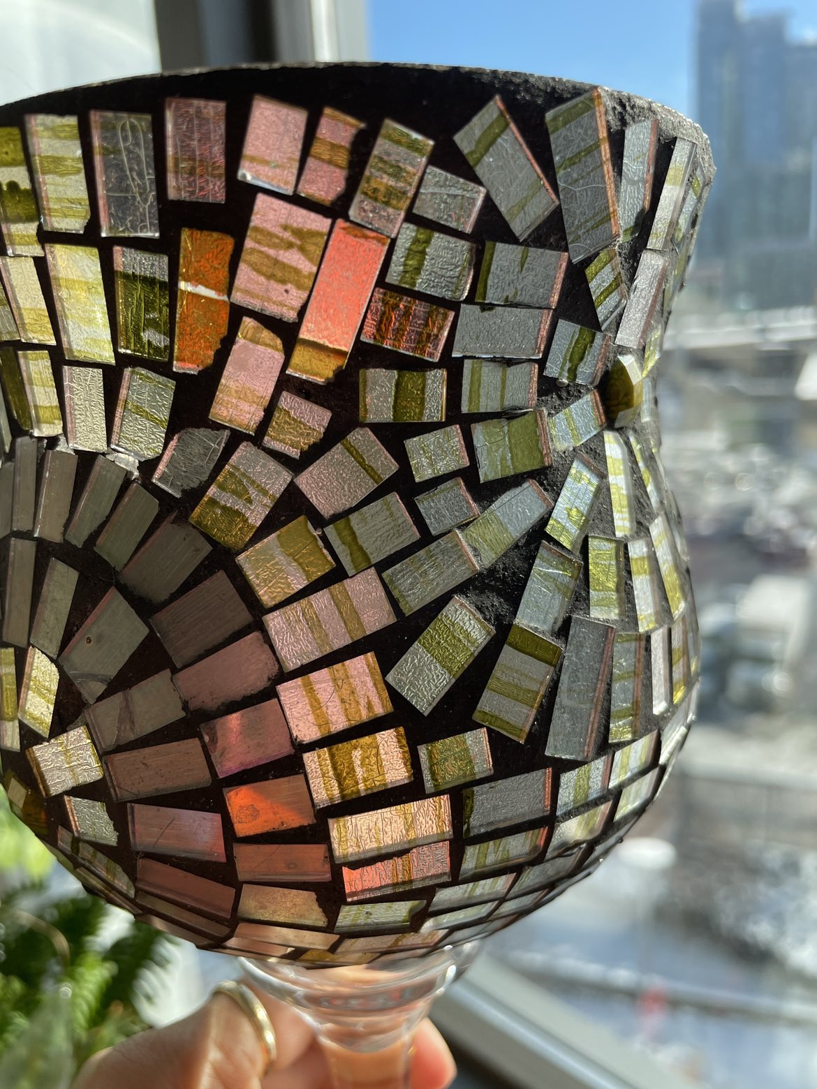 Mosaic glass candle stand - photo 5