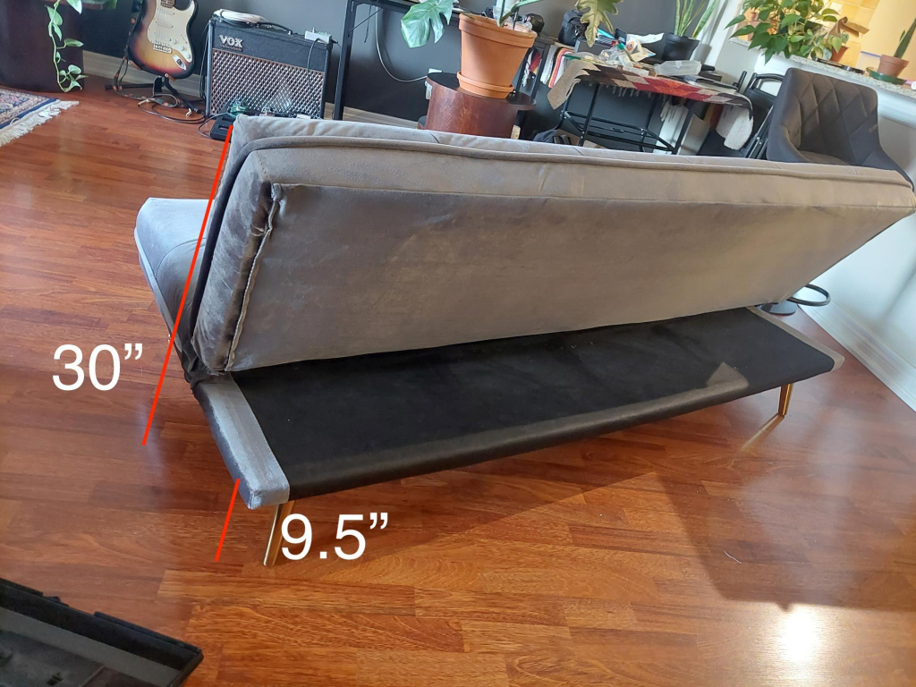 Grey folding sofa/bed - photo 4