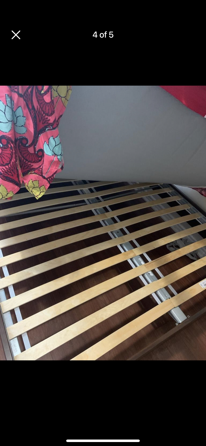 Ikea Queen bed with slats and firm foam mattress - photo 3