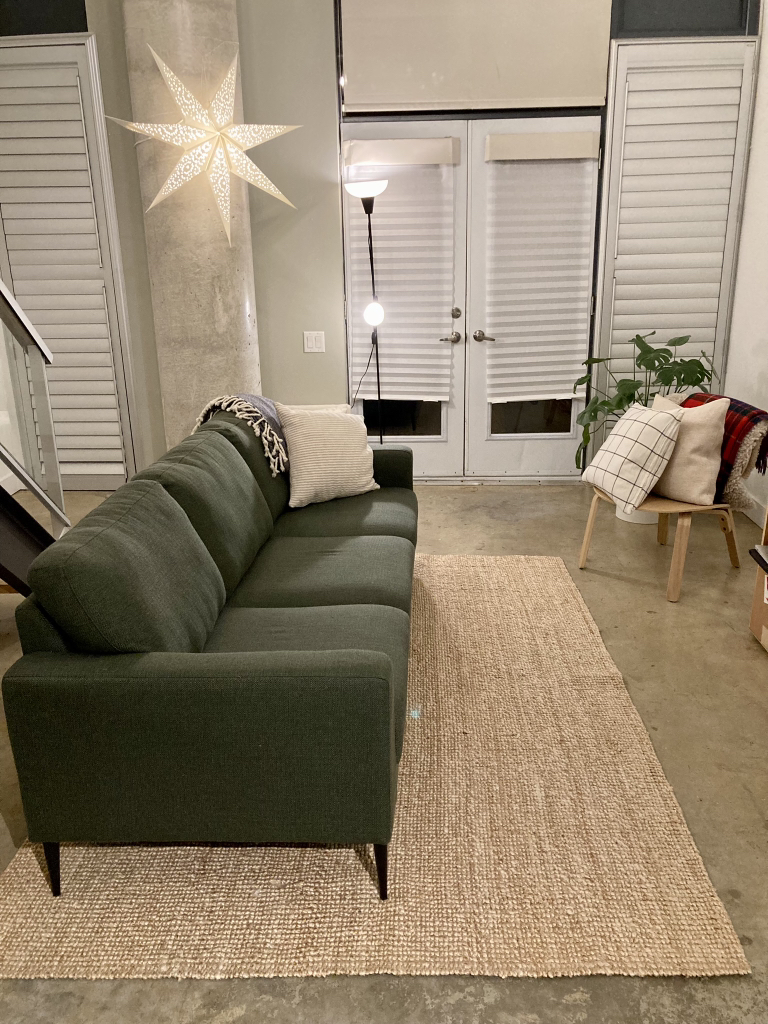 Structube three-seater sofa, forest green - photo 3