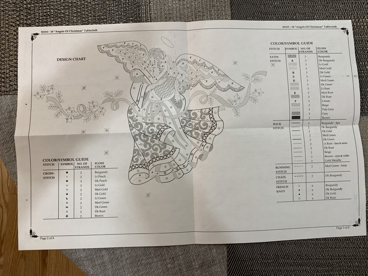 Bucilla Christmas Cross Stich Tablecloth 60” x 104” image indicator(5)