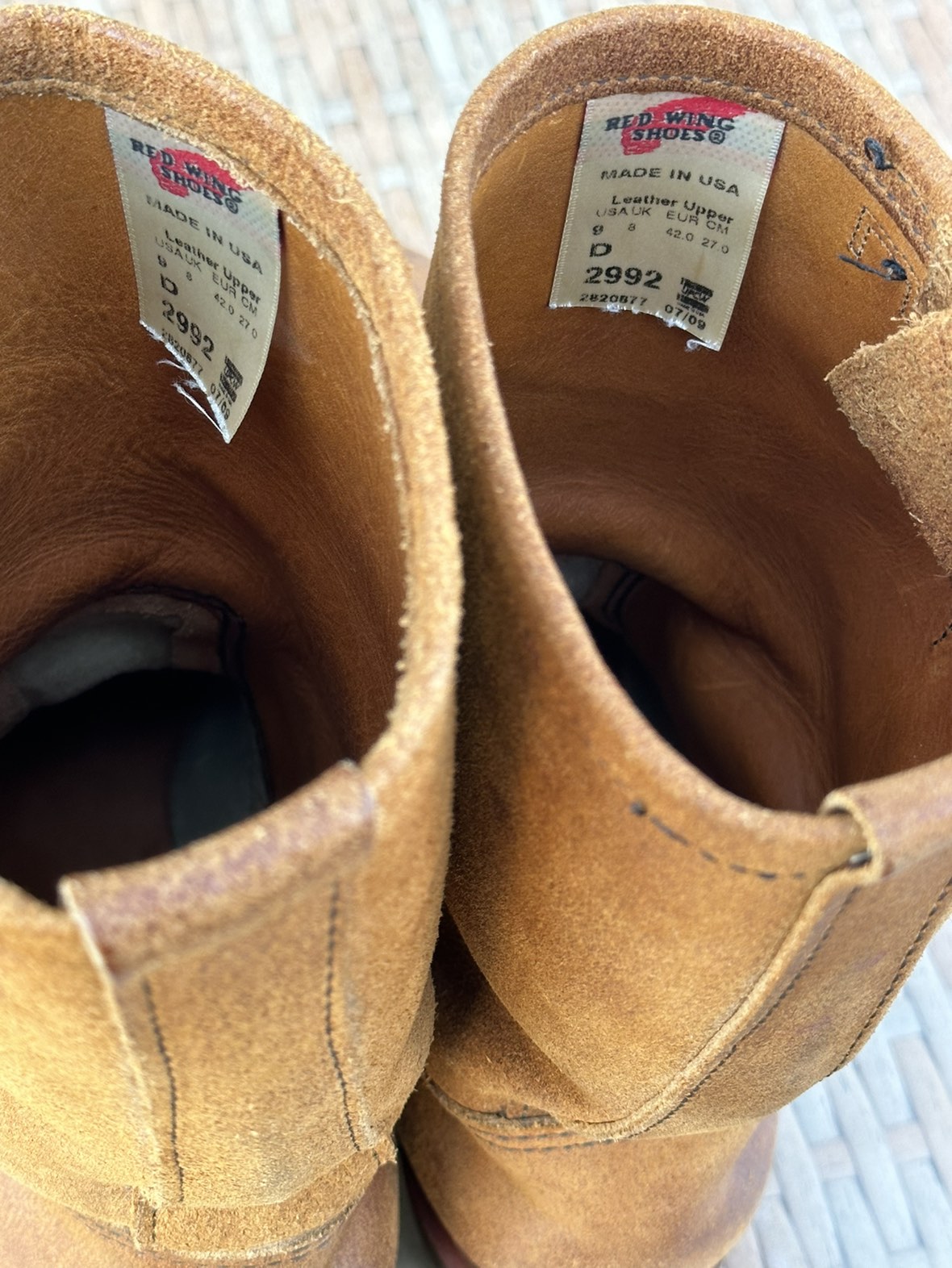 RARE Redwing 2992 Burnt Orange Roughout Engineer Boots image indicator(6)