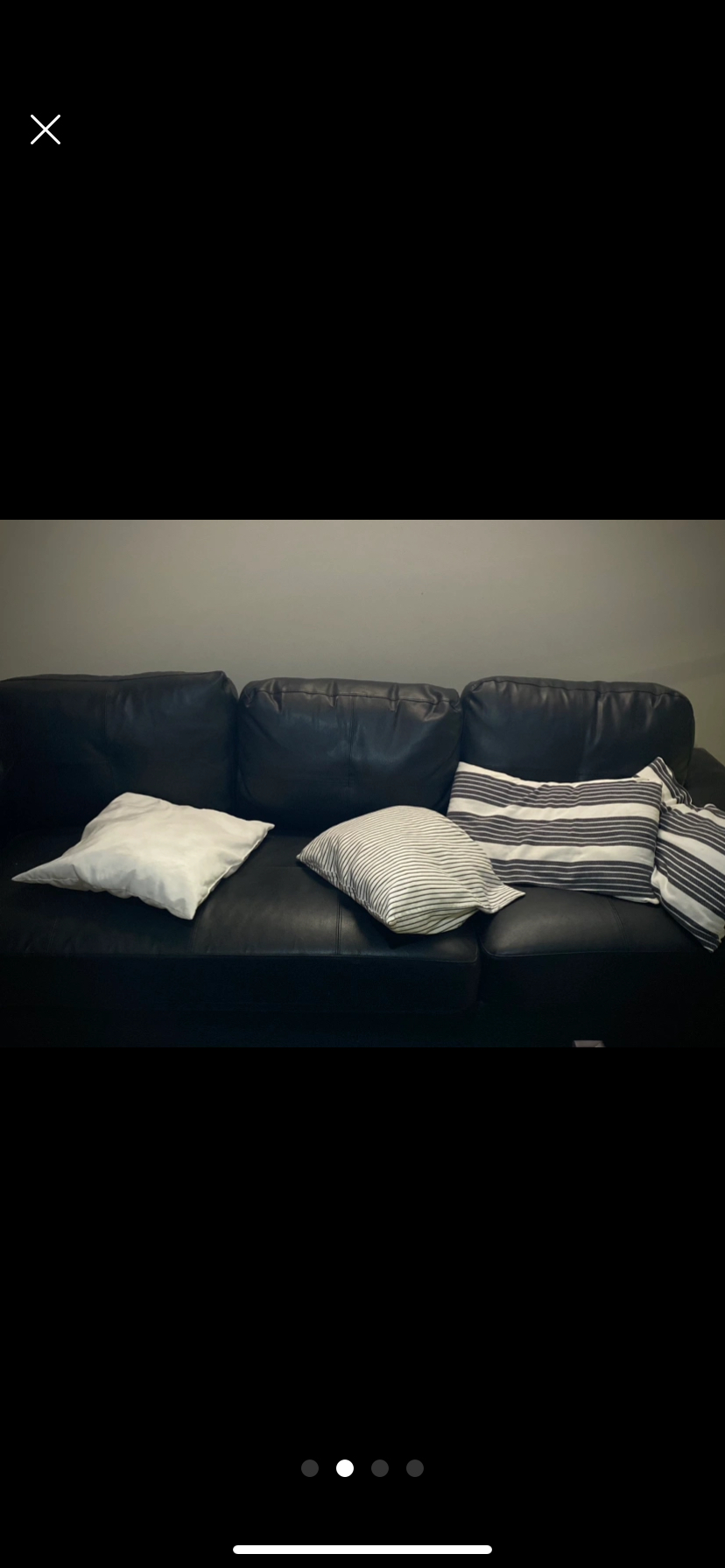 PICK UP ASAP - Black Brick Leather Couch