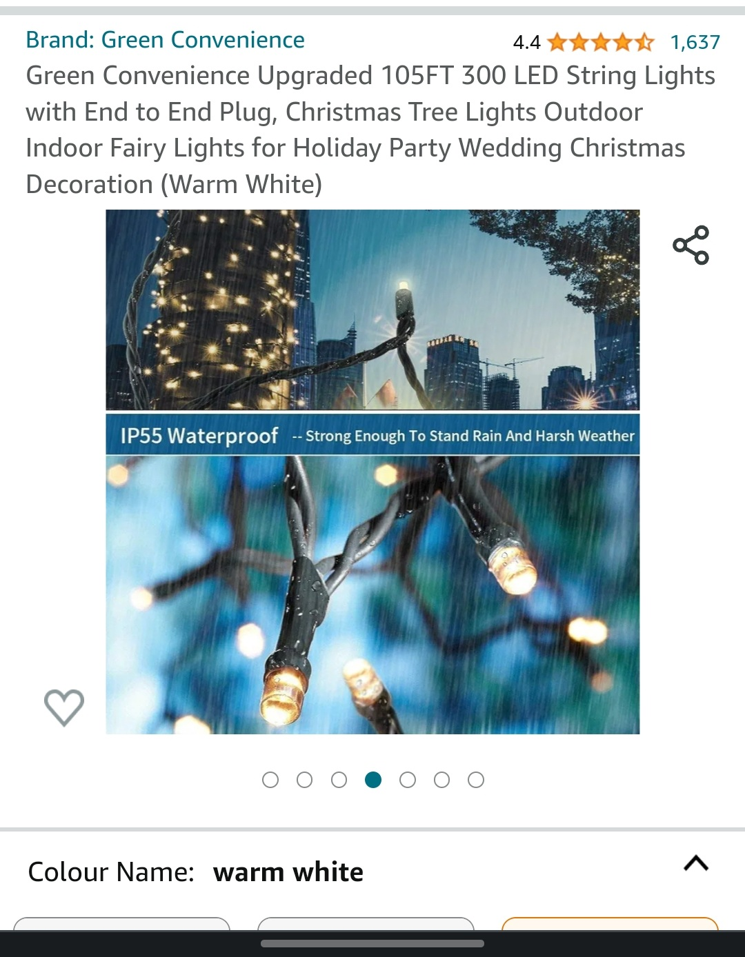 100ft indoor/outdoor fairy lights thumbnail