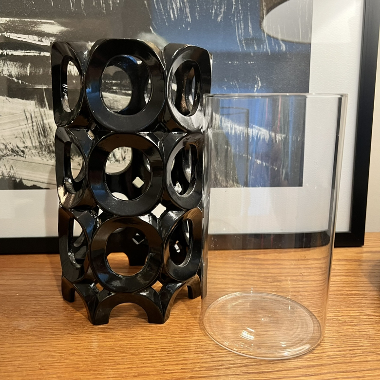 EUC Wood & Glass Candle Holder Set/3 - photo 5
