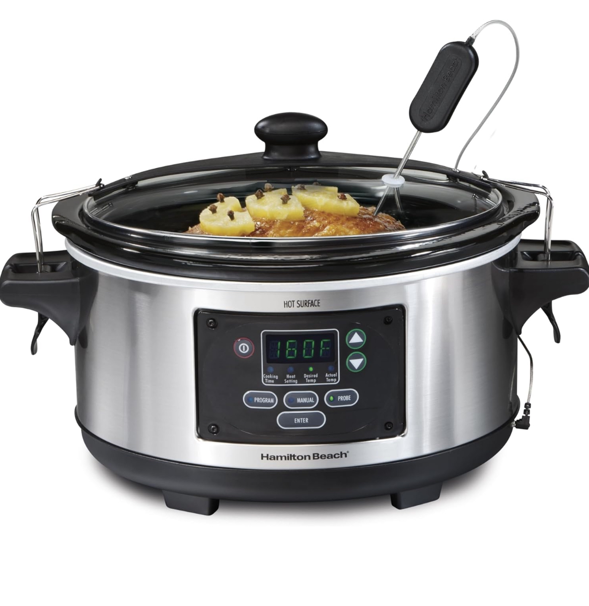 Hamilton Beach slow cooker with temperature probe