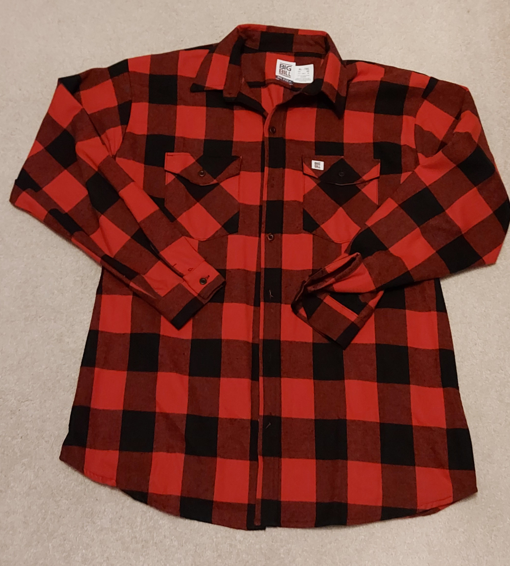 men XL red plaid winter shirt thumbnail