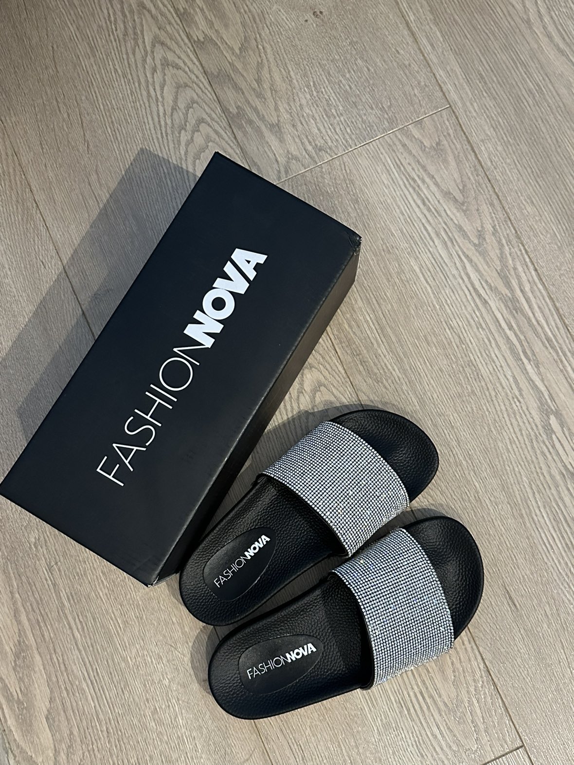 Fashion nova bling slippers thumbnail