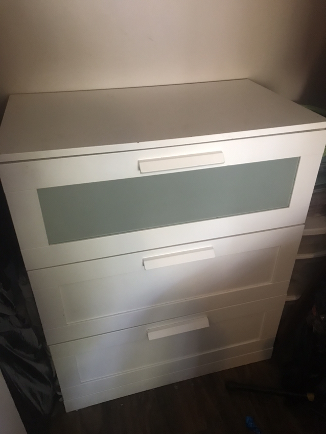 White 3 Drawer Dresser
