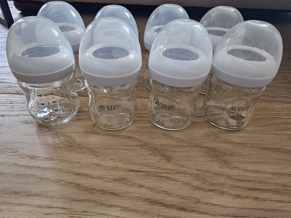 8 4oz glass baby bottles (no nipples) thumbnail