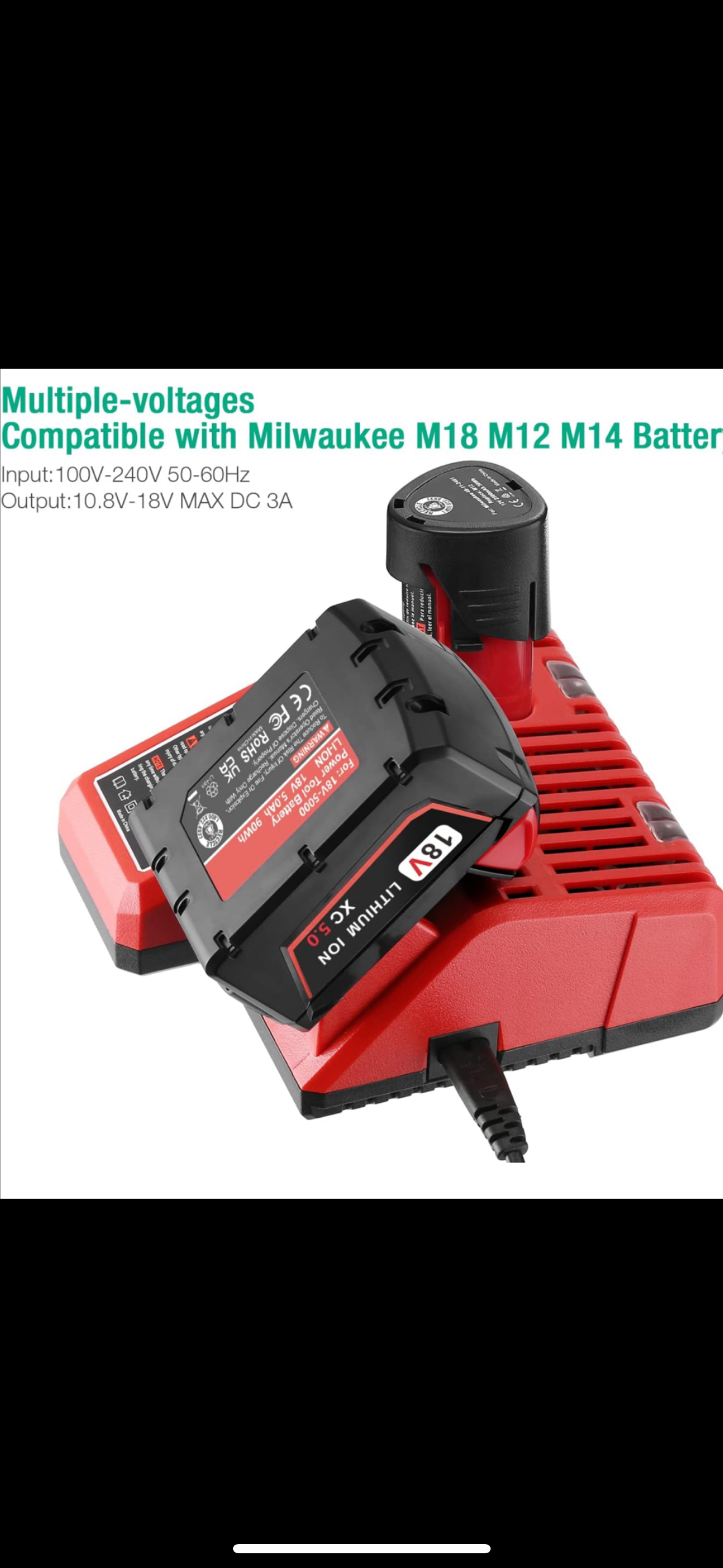 Battery and Charger Replace for Milwaukee image indicator(3)