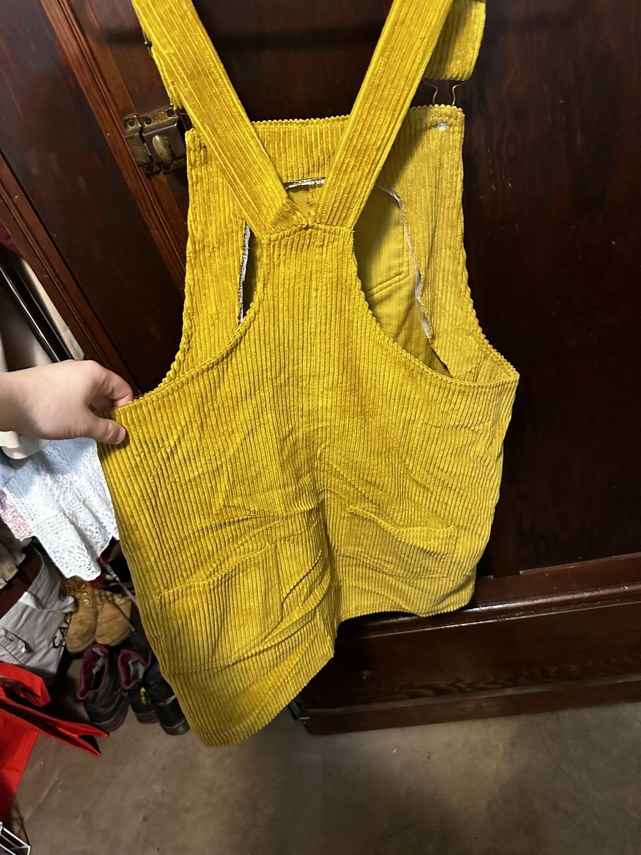 Yellow corduroy pinafore - photo 2
