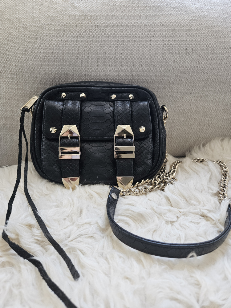 Rebecca Minkoff Snake skin Double Buckle Boyfriend Bag thumbnail