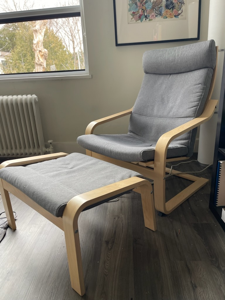 IKEA Poang chair w/ ottoman